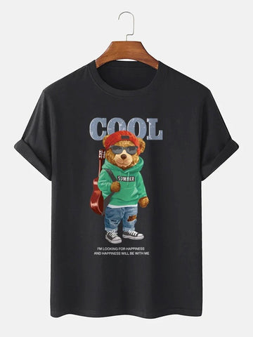 Boldbasics – تي شيرت رجالي مطبوع عليه Cool Bear بقصّة عادية 