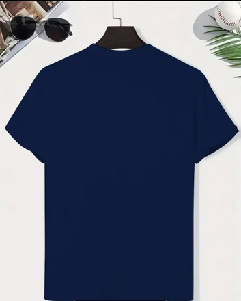 BasicsBold - Men's Blue Graphic Printed T-shirt