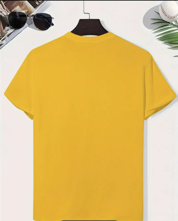 BasicsBold - Men's Yellow Graphic Printed T-shirt