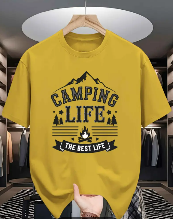 BasicsBold - Men's Yellow Graphic Printed T-shirt