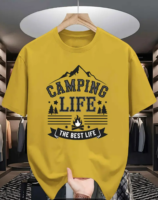 BasicsBold - Men's Yellow Graphic Printed T-shirt