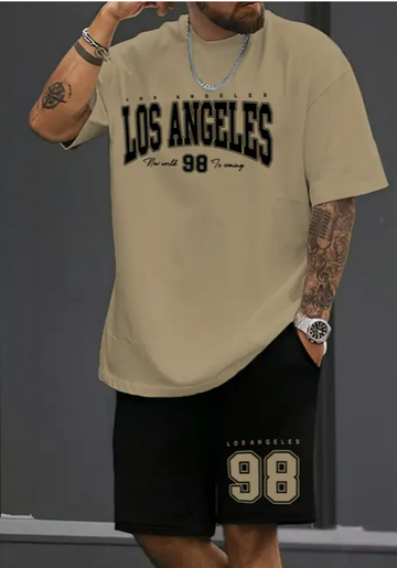 BasicsBold - Men's Graphic Printed T-shirt & Short
