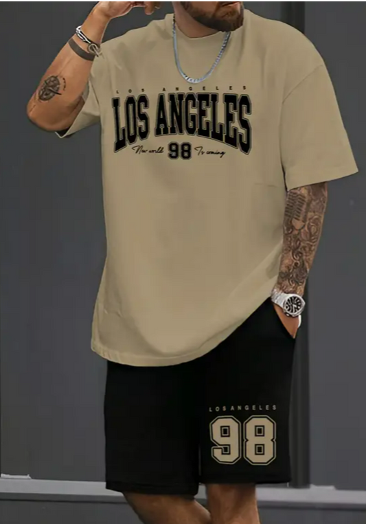 BasicsBold - Men's Graphic Printed T-shirt & Short