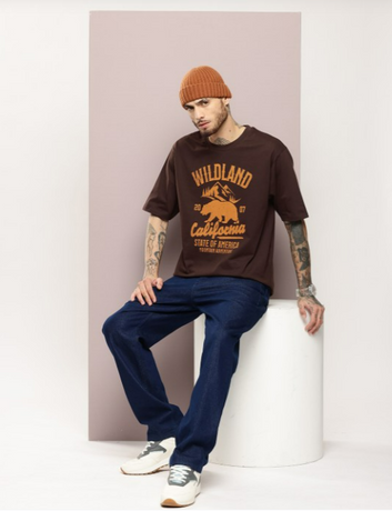 BasicsBold - Men's Graphic Maroon Printed T-shirt